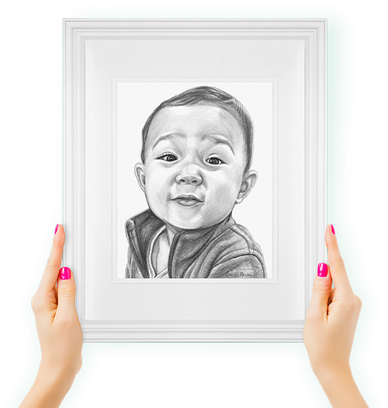 Cute Kid Drawing - Picture Frame (566x599), Png Download
