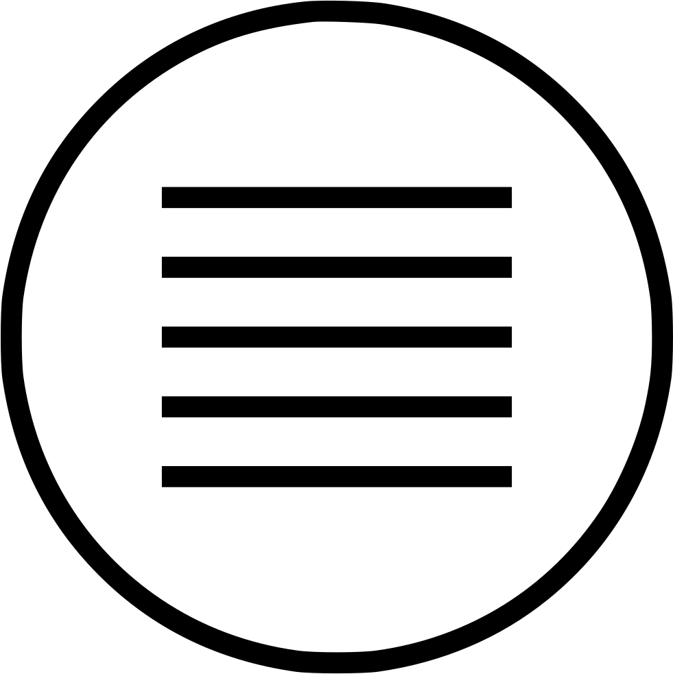 Hamburger Menu Png - Circle (981x982), Png Download