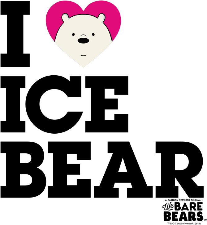 We Bare Bears Heart Ice Bear Men's Tall Fit T-shirt - Heart (850x831), Png Download