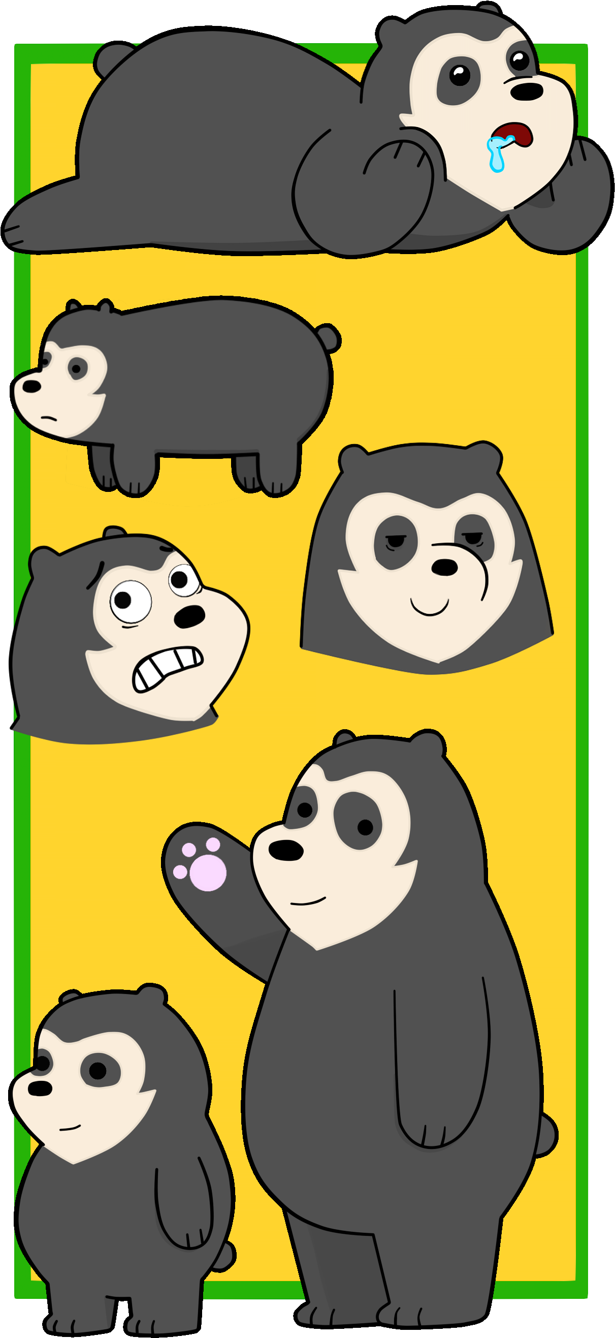 We Bare Bears Escandalosos - Oso De Anteojos Animado (1237x2675), Png Download