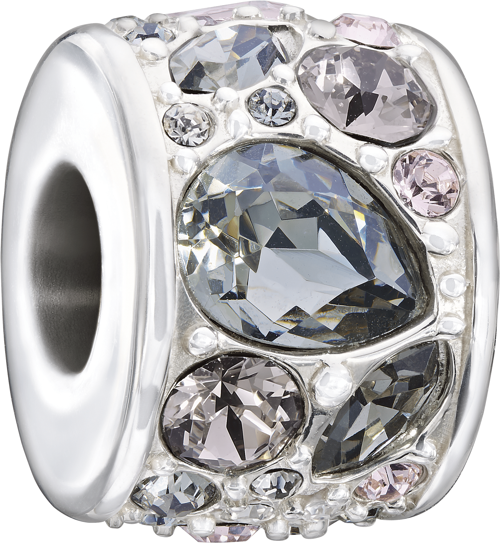 Chamilia Mosaic-smoke & Crystal Swarovski Charm - Engagement Ring (1800x1800), Png Download