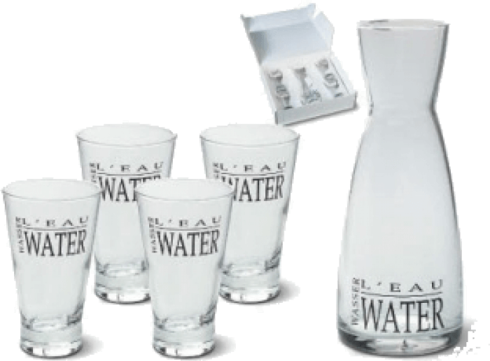 Glass Set With Jug - Waterkaraf (700x516), Png Download