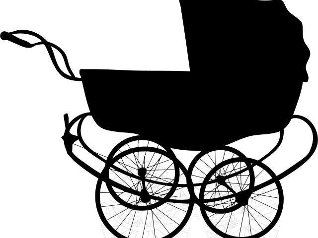 Carriage Clipart Transparent - Baby Carriage Silhouette (640x480), Png Download