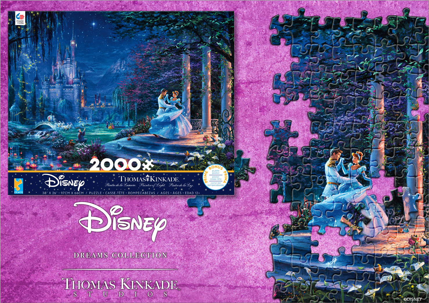 Cinderella 2000 Piece Puzzle From Ceaco - Disney (1024x1024), Png Download