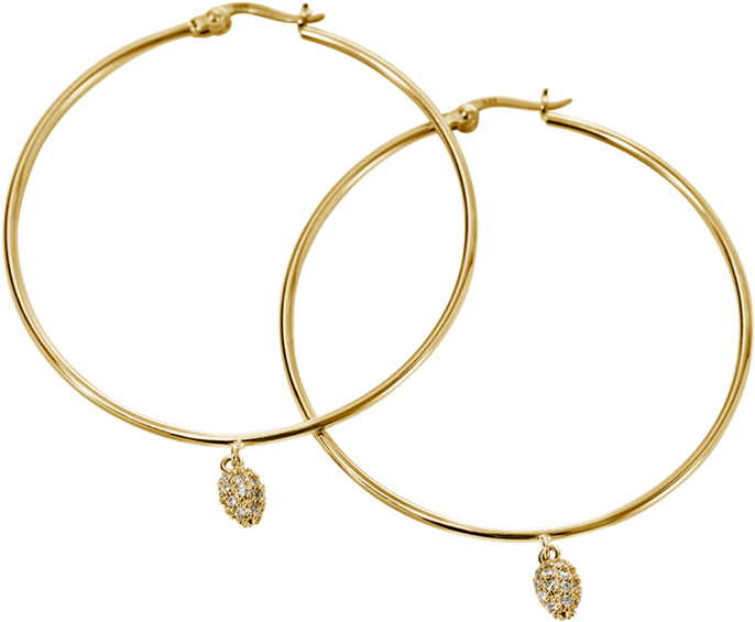 Crystal Drop Hoops Image - Body Jewelry (939x1024), Png Download