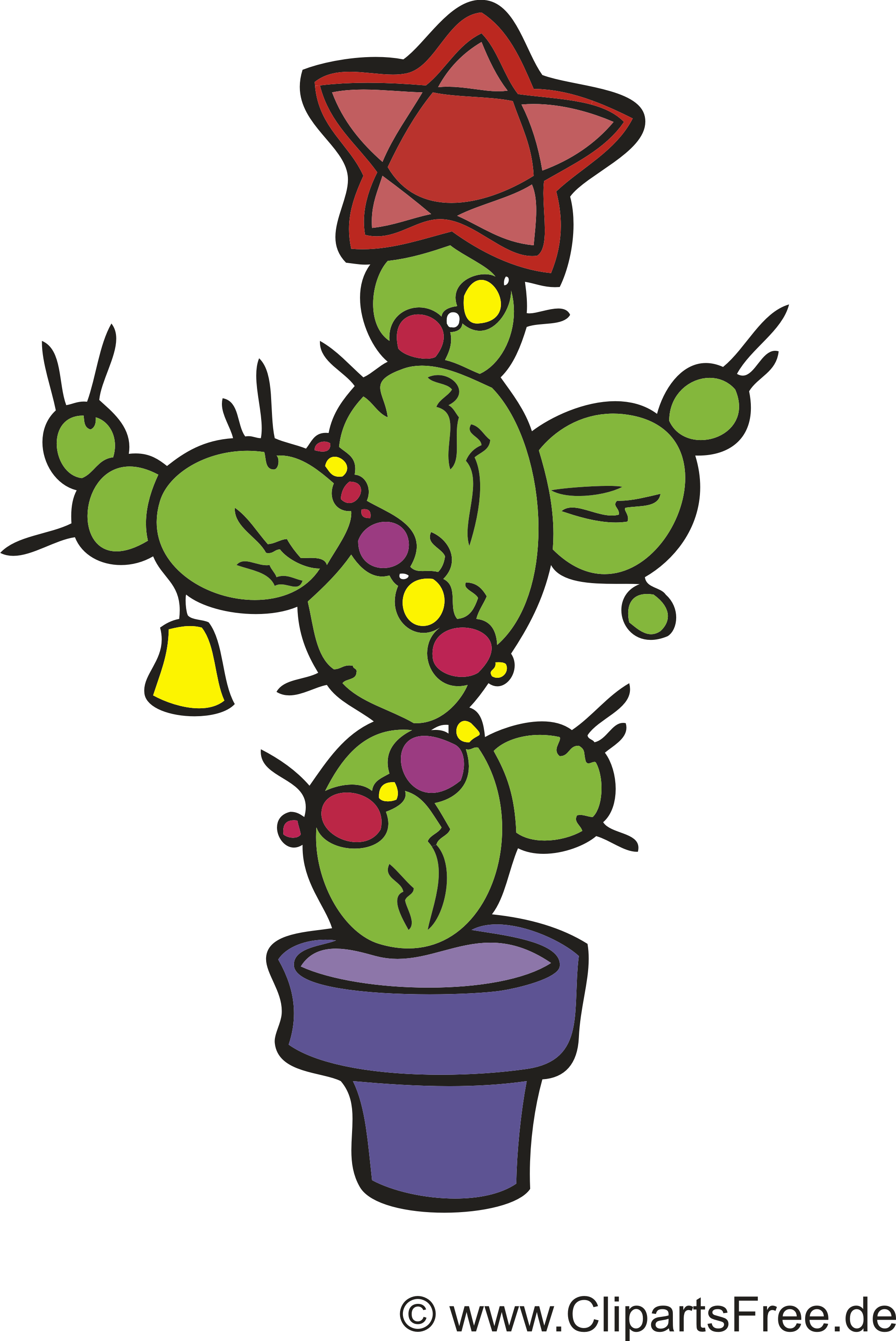 Cactus Clipart Png - Cartoon (2148x3215), Png Download