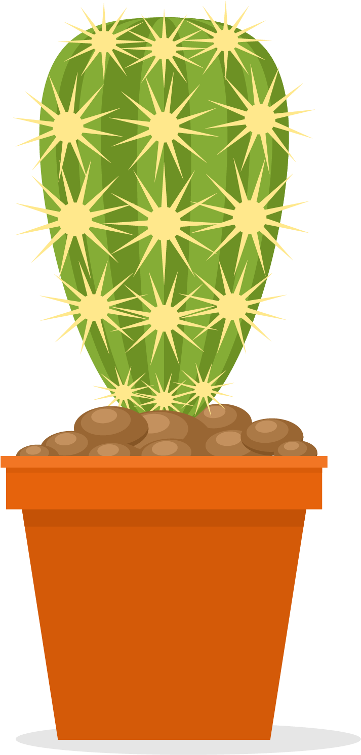 Cactaceae Flowerpot Euclidean Vector Plant - Pot Bunga Kartun Png (713x1492), Png Download