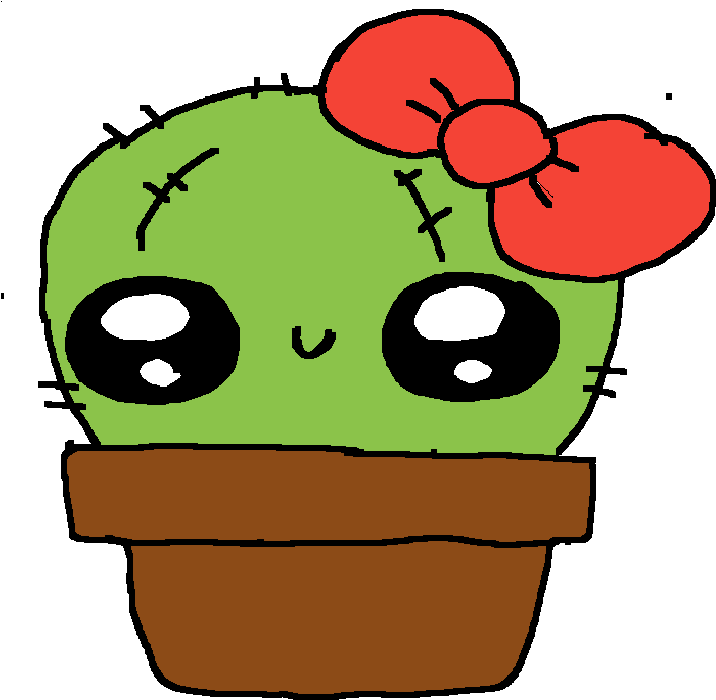 Kawii Cactus - Cartoon (1400x1400), Png Download
