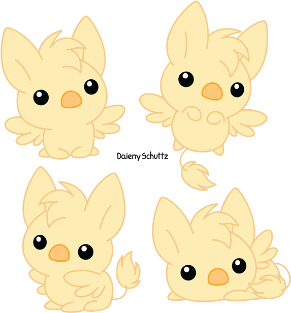 Griffin Clipart Kawaii - Cute Chibi Griffin (600x639), Png Download
