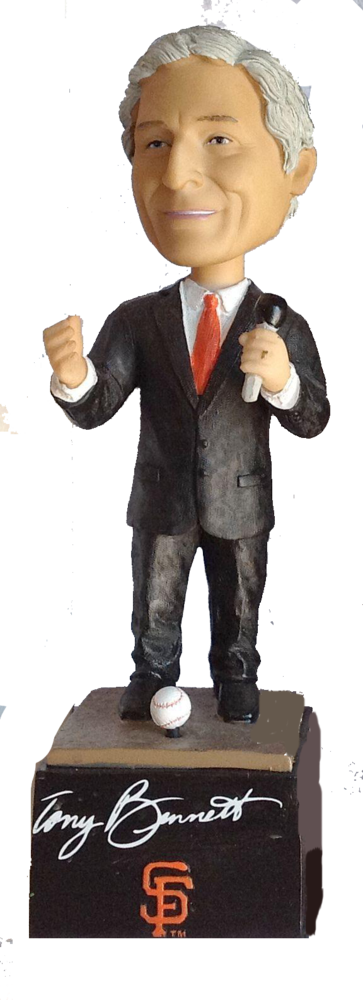 Tony Bennett Singing Bobble Sf Giants Sga 2011 San (363x1000), Png Download