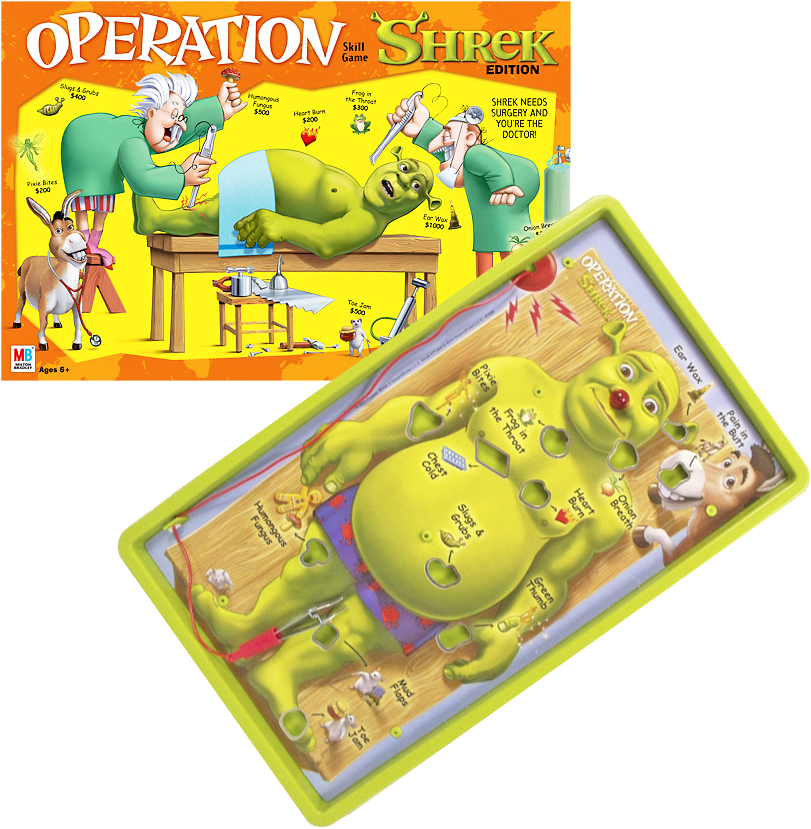 Board Game Operation - Operation Board Game Shrek (850x850), Png Download