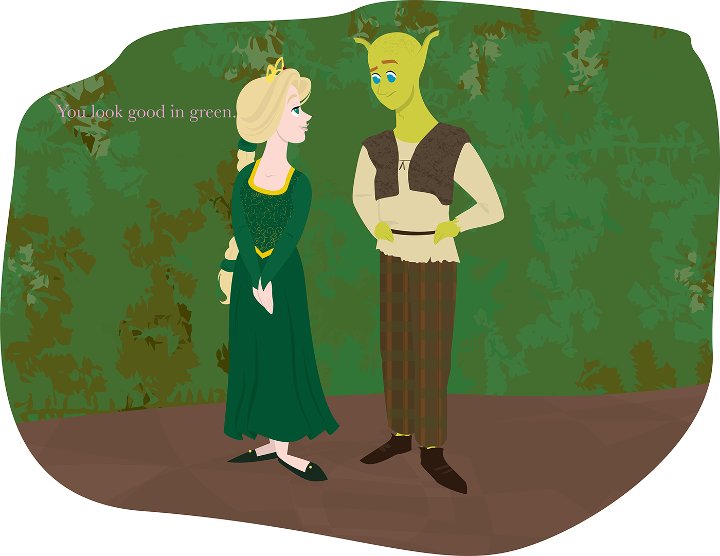 Princess Fiona And Shrek From Shrek - Han And Leia Vs Shrek And Fiona (1400x1081), Png Download