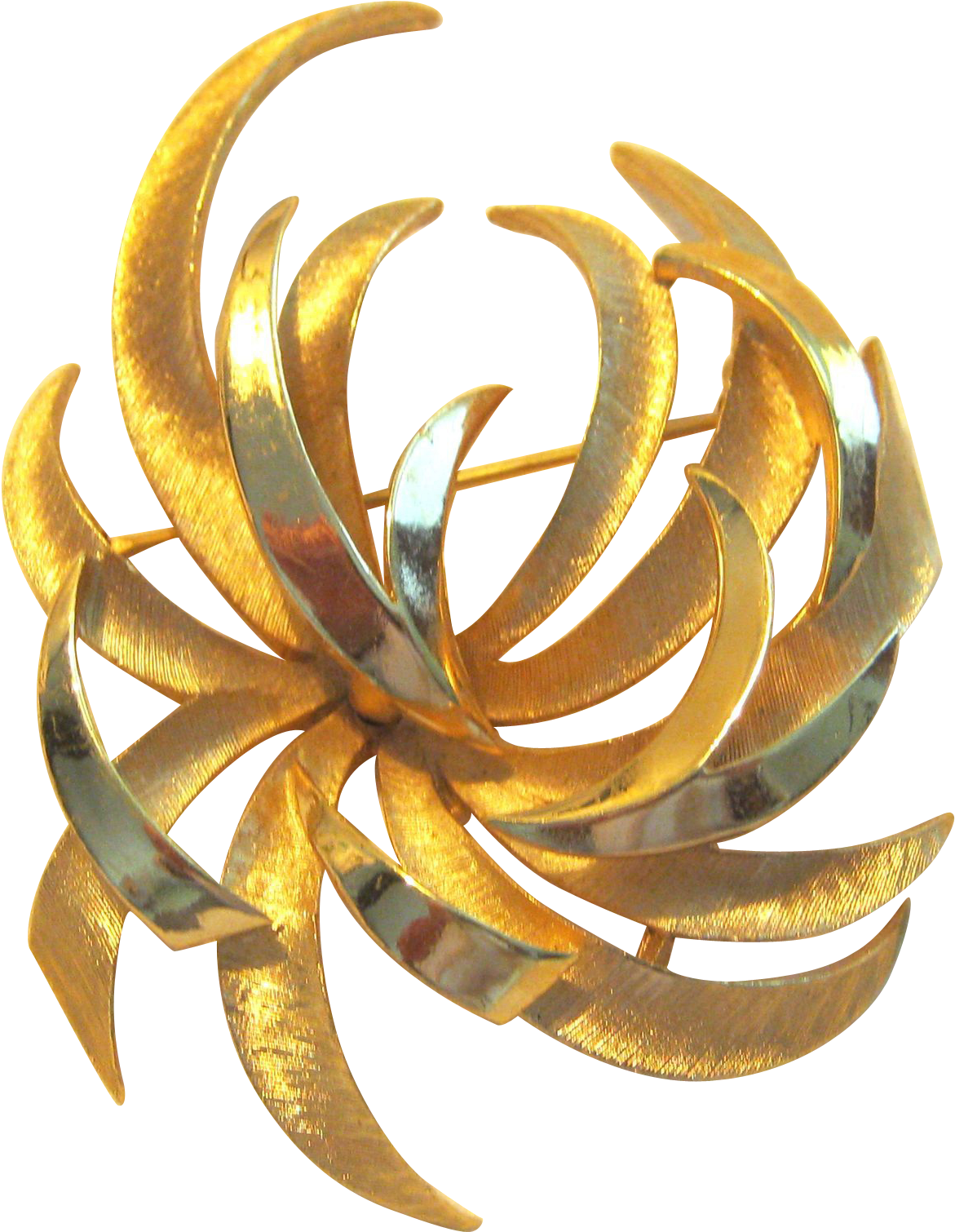 Vintage Gold Tone Trifari Fireworks Pin Brooch - Brass (1509x1509), Png Download