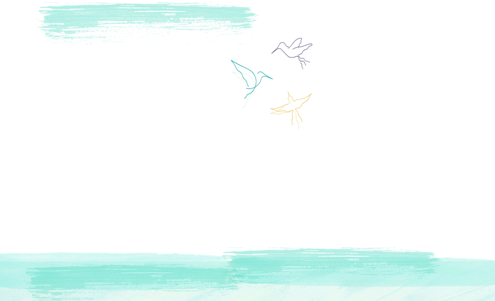 Brush Stroke Background With Birds (1000x608), Png Download