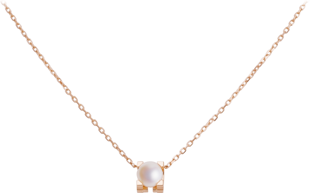 C De Cartier Necklacerose Gold, Pearl - Cartier Pearl (1024x640), Png Download