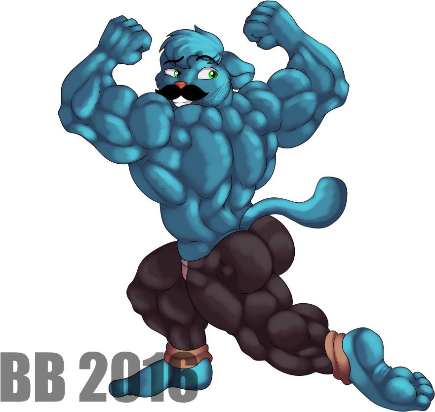 3 Years Ago - Gumball Muscle (1012x843), Png Download.
