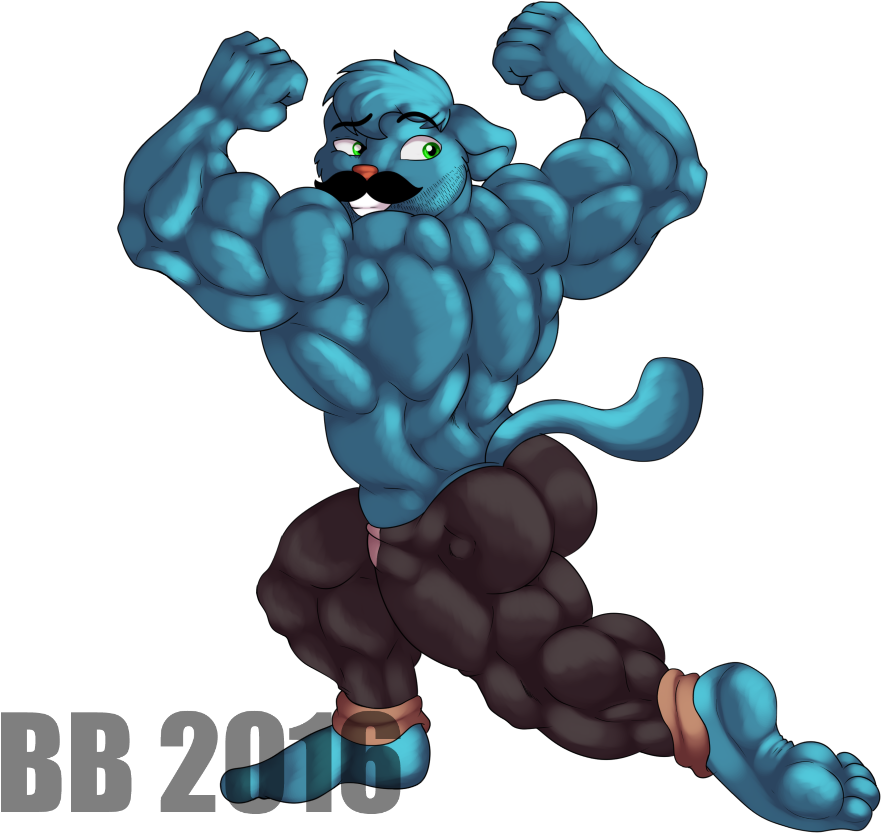 3 Years Ago - Gumball Muscle (1012x843), Png Download