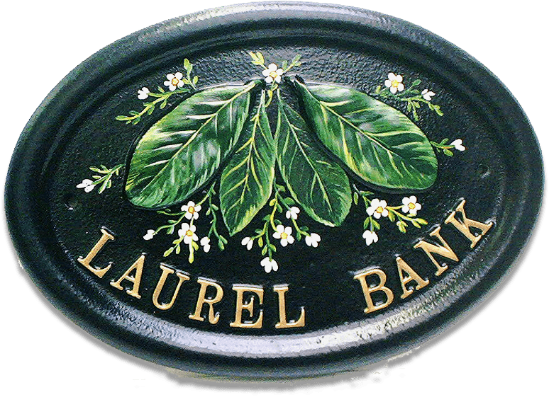 Laurel Leaves House Sign - Tea Plant (774x561), Png Download