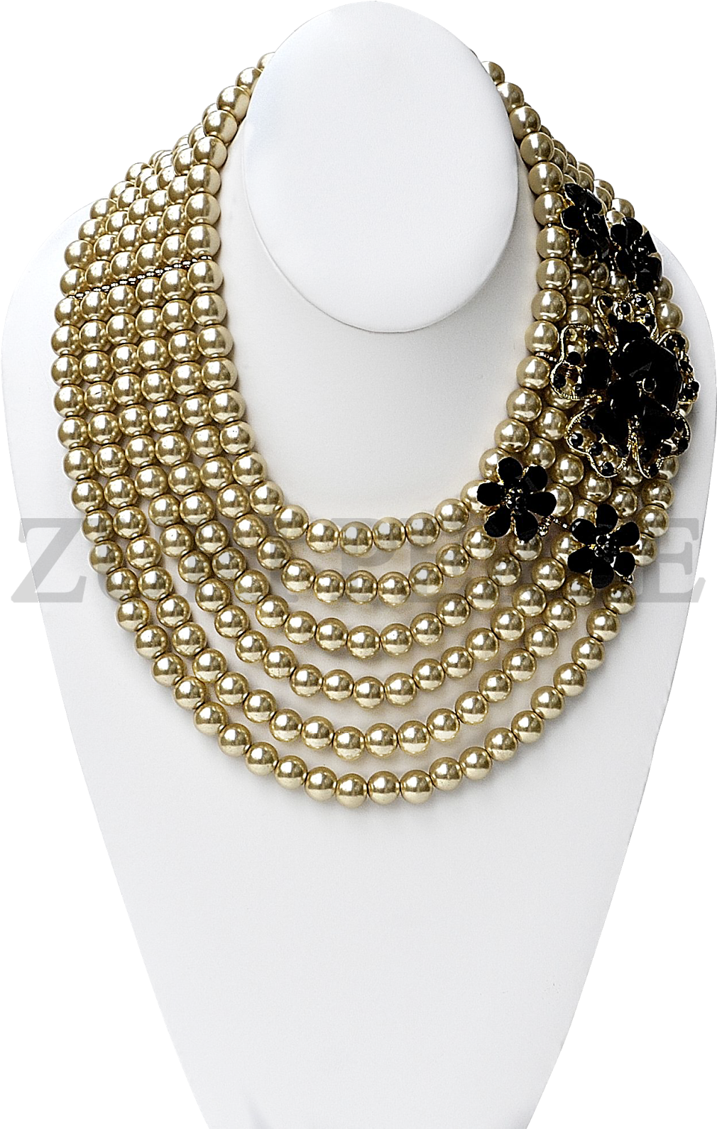Gold Pearls Zuri Perle Necklace Earrings Bracelet - Chain (1065x1600), Png Download