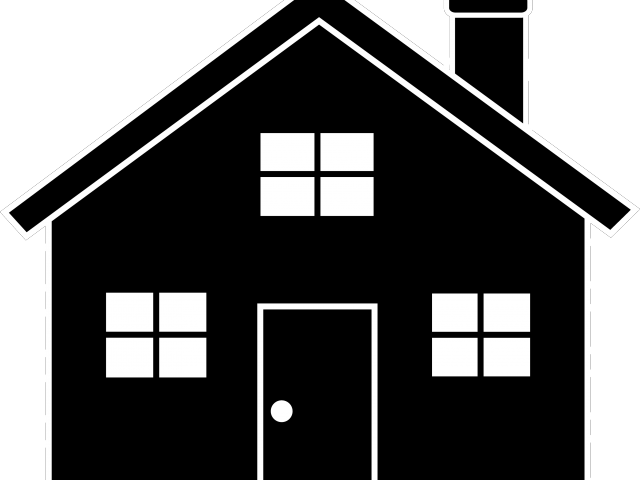 House Vector Art - House Clipart Black And White (640x480), Png Download