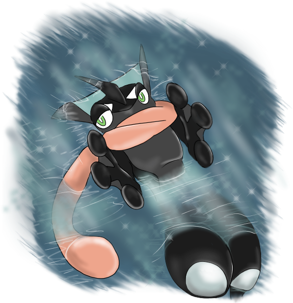 Greninja Drawn By Lady-darky - Cartoon (620x620), Png Download