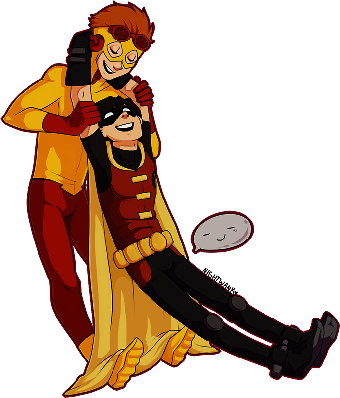 Download Kid Flash And Robin - Cartoon PNG Image with No Background -  