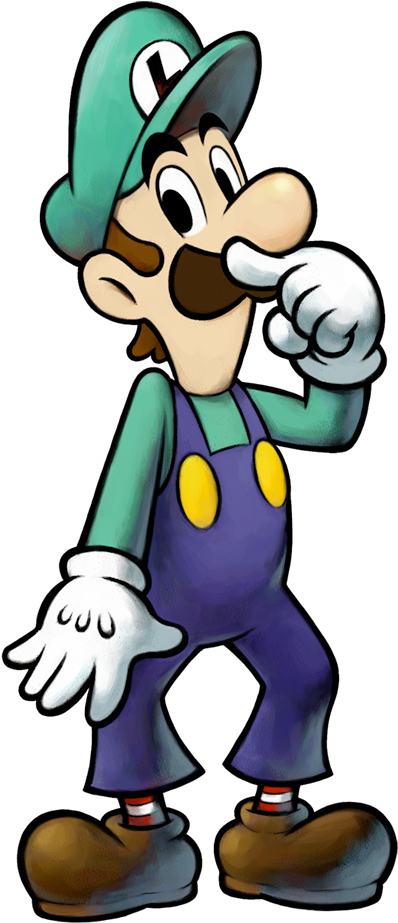 Enclosed Grand Dad - Mario And Luigi Partners In Time Luigi (418x936), Png Download