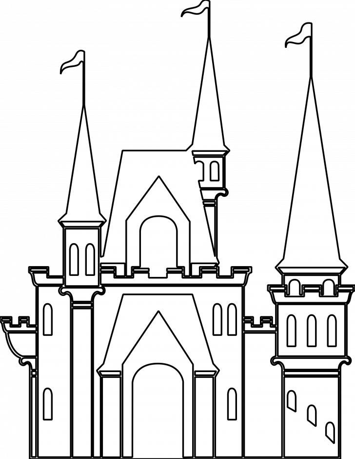 Medium Size Of How To Draw An Easy Disney Castle A - Black And White Clip Art Castles (728x940), Png Download