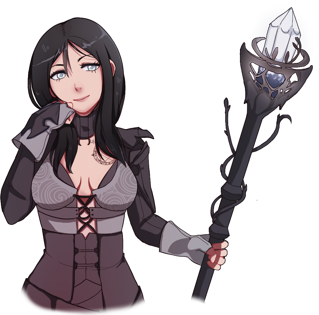 Waist Up Commission For A Black Desert Online Witch - Cartoon (1200x1080), Png Download