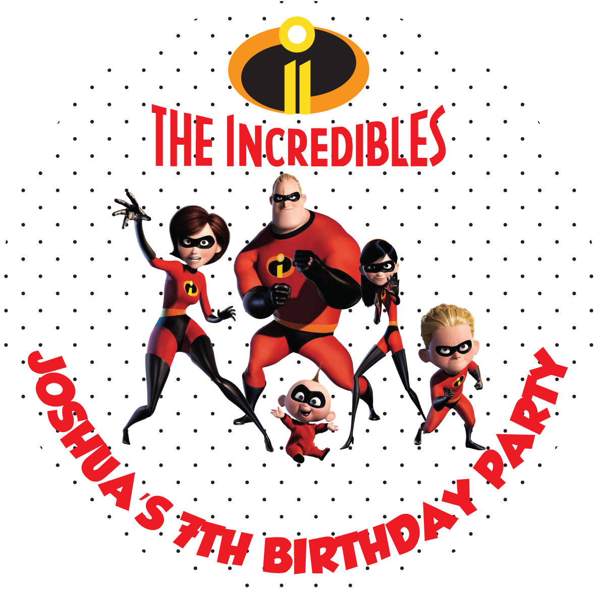 Incredibles Party Box Stickers - Incredibles (1200x1200), Png Download
