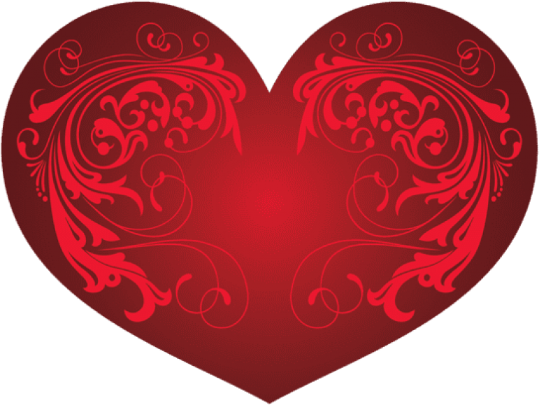 Free Png Red Heart And Ornamentspicture Png - Heart (850x601), Png Download