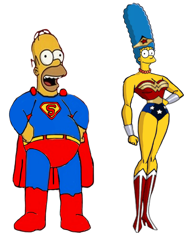 Superhomer And Wonder Marge By Darthraner - Marge Simpson Wonder Woman (782x990), Png Download