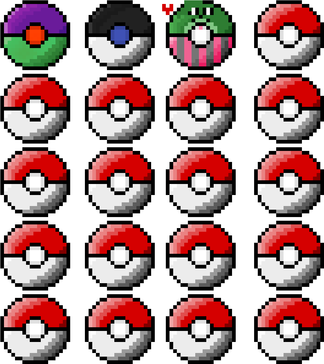 Pokeball Pixel Png, Transparent Png - 1200x1200 PNG 