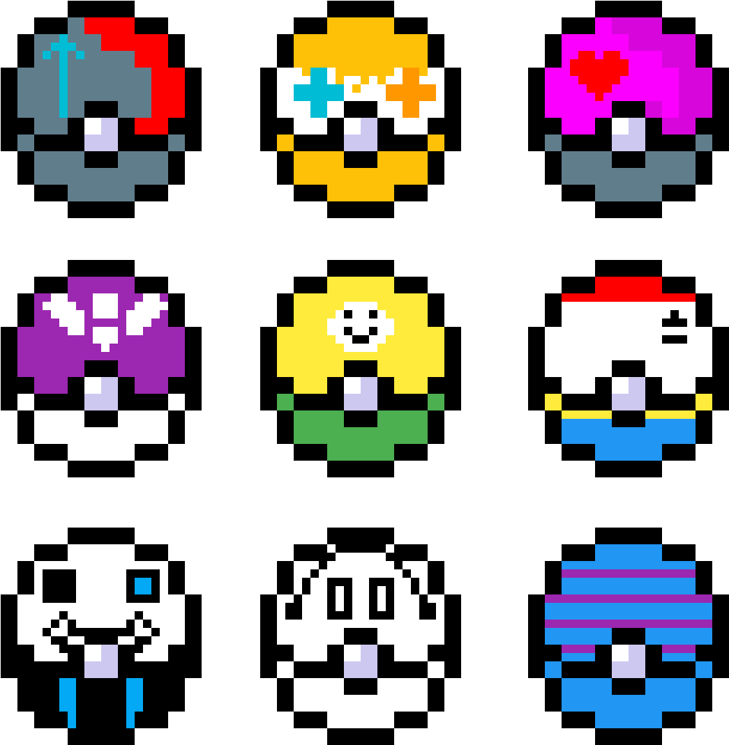 Undertale Character Pokeballs - Circle (1200x1200), Png Download