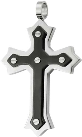 Layered Gothic Cross Pendant - Cross (555x555), Png Download