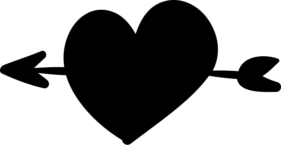 Heart And Arrow Comments - Corazón Silueta Con Flecha (980x507), Png Download