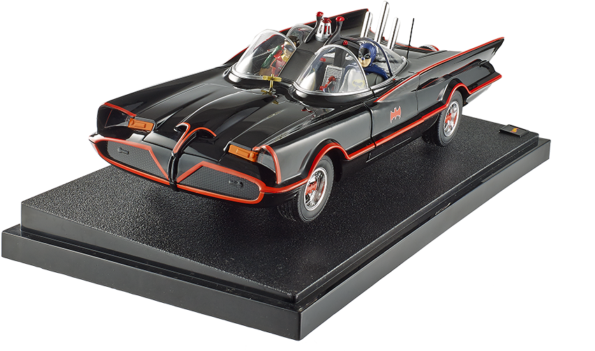 Batmobile Incl 2 Figures Black 1966 1/18 - Batman Hotwheels (900x550), Png Download