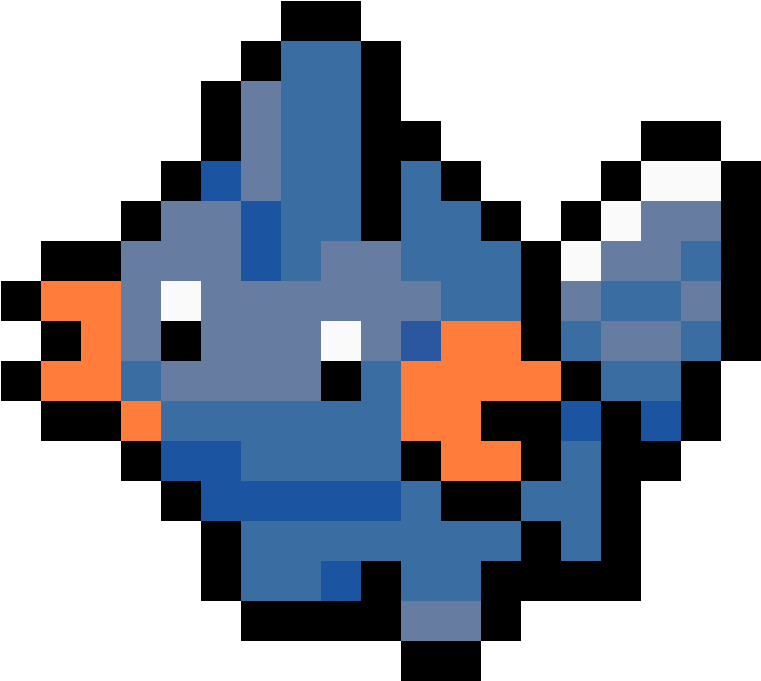 Badly Colored Mudkip - Mudkip Pixel Art (840x720), Png Download