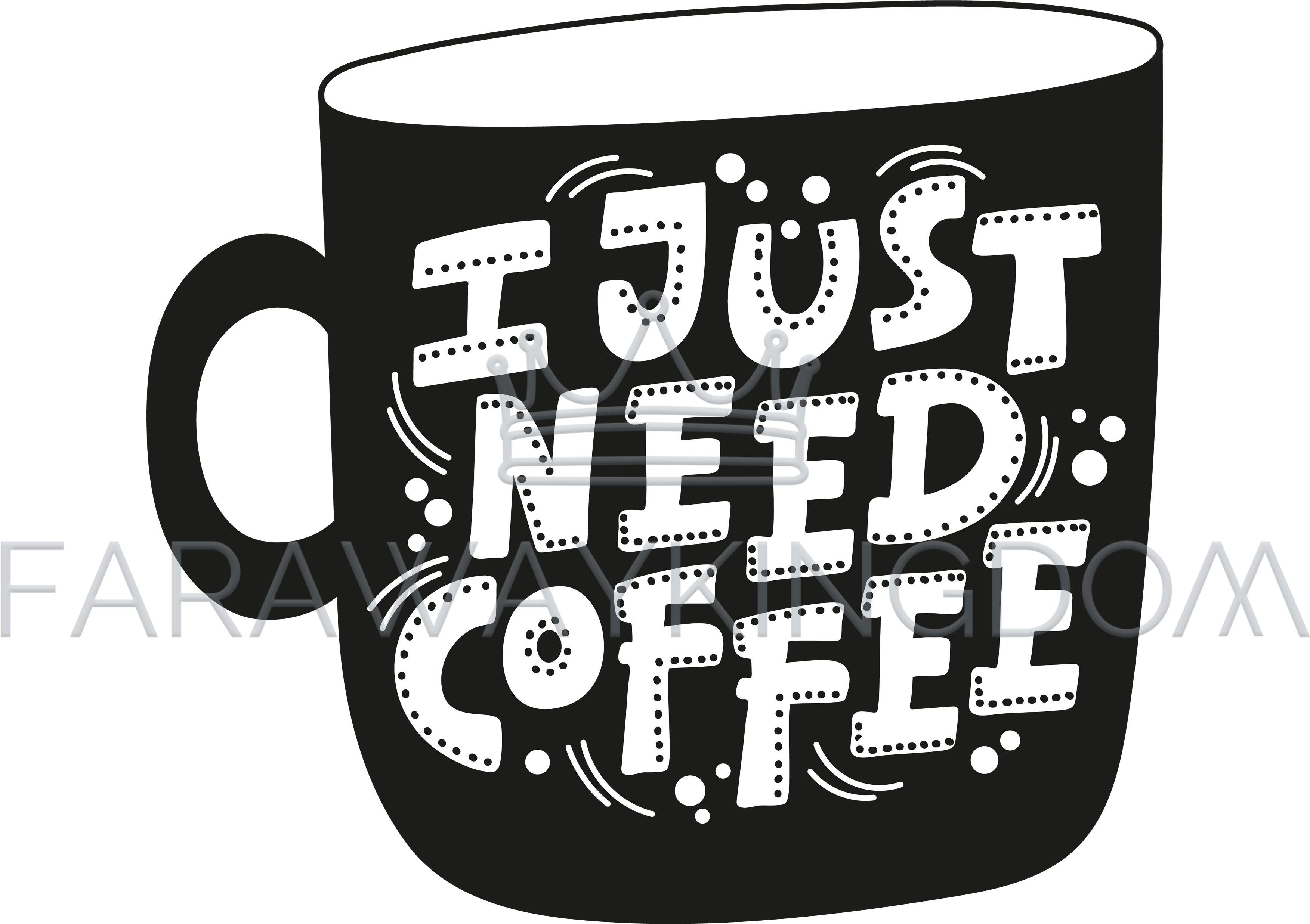 Black Coffee Lettering Banner Print Vector Illustration - Mug (3508x2480), Png Download