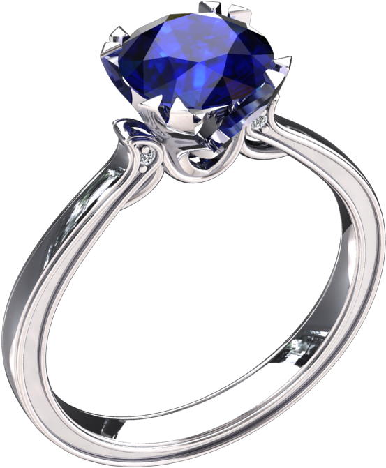 50 Carat Lab Grown Blue Sapphire Solitaire 14k Gold - Engagement Ring (960x720), Png Download