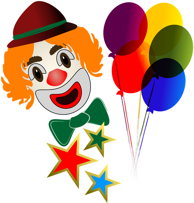 Clown Face With Balloons - Clown (720x720), Png Download
