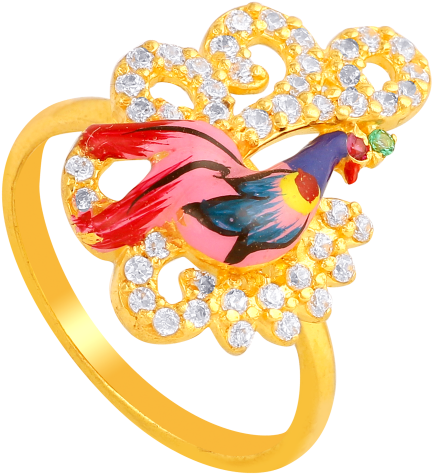 Peacock Gold Rings (700x525), Png Download