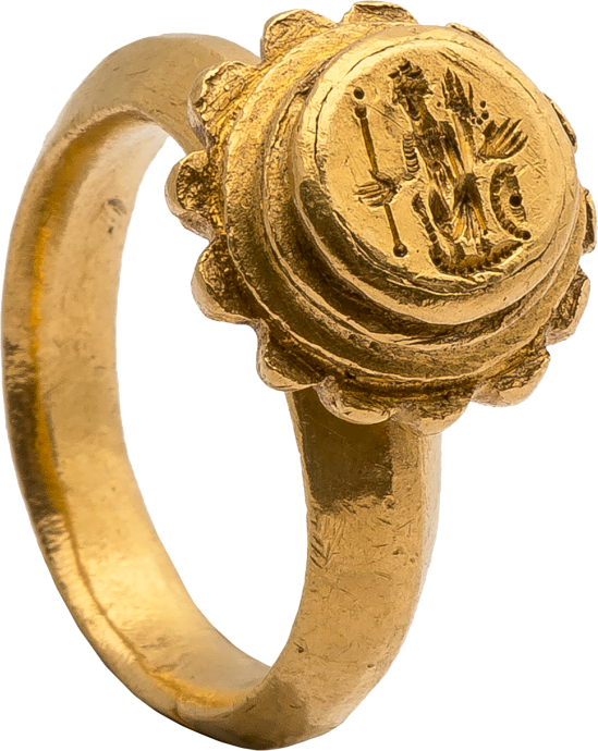 Gold Ring With Personification Of Constantinople - Engagement Ring (549x690), Png Download