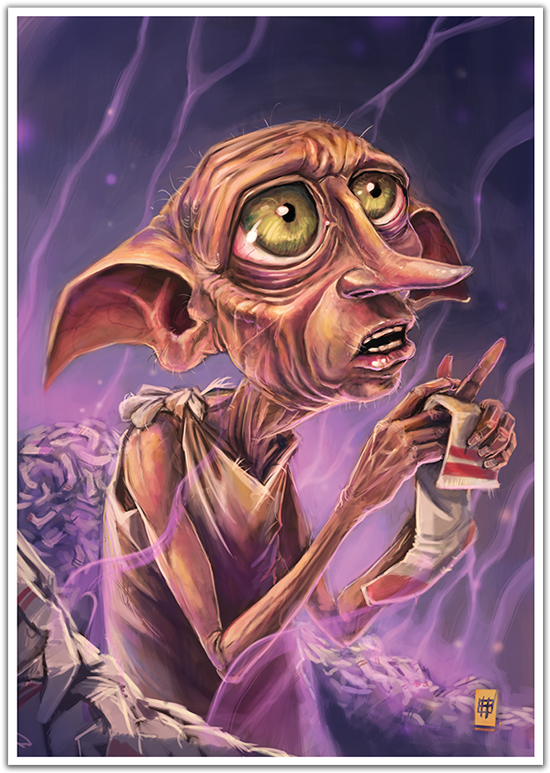 Image Of Dobby - Dobby Caricature (595x842), Png Download