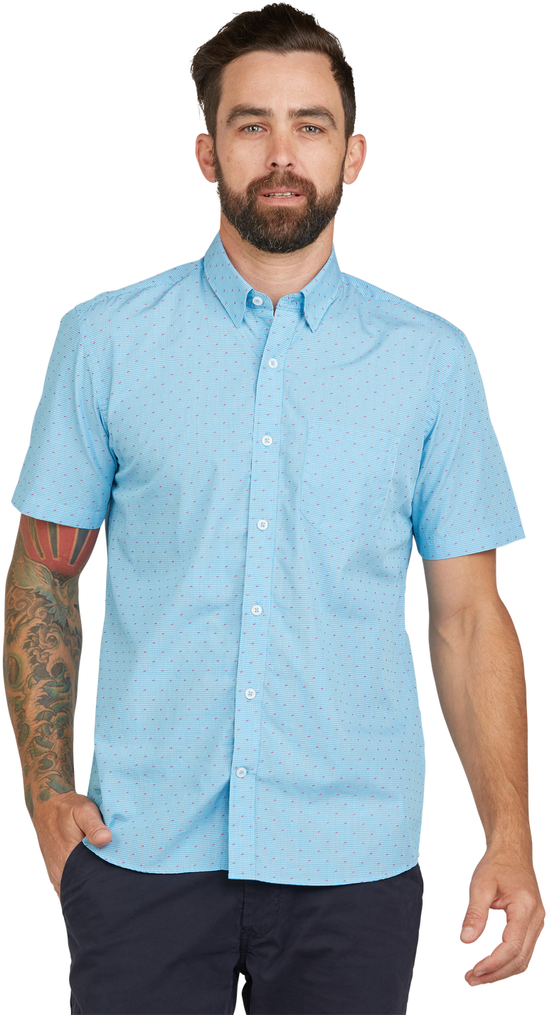 Get The Steelband Dobby Shirt In Blue Online - Gentleman (960x1440), Png Download