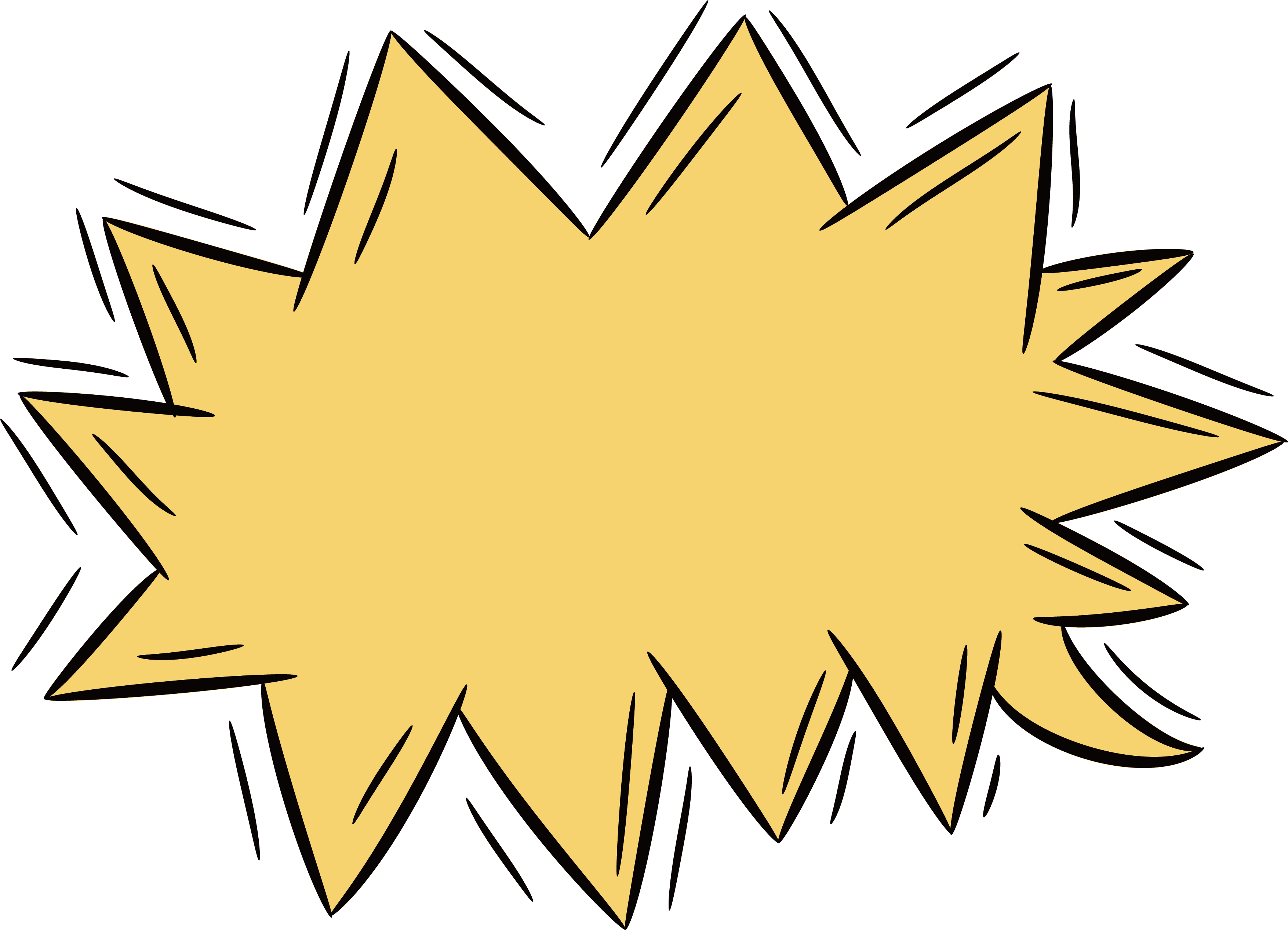 Jpg Freeuse Library Explosion Clip Line Art (3510x2535), Png Download
