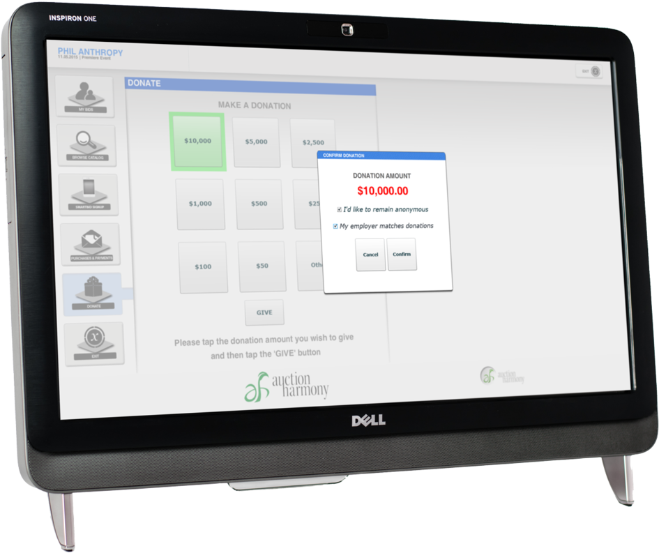 Technology Auction Touch Screen Kiosk Place Donation - Led-backlit Lcd Display (1000x825), Png Download