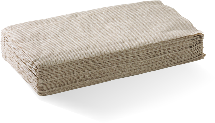 Single Saver 1-ply Natural Biodispenser Napkin - Napkin Brown Png (800x800), Png Download