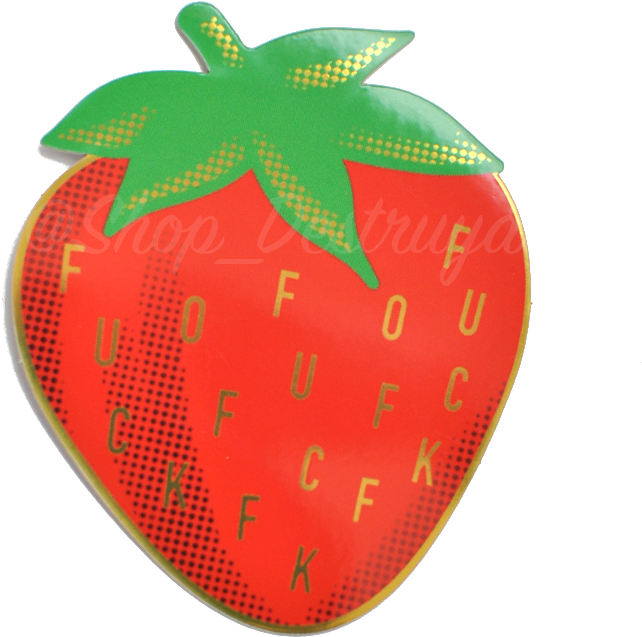 "fuck Off" Strawberry Sticker Shop Destruya - Strawberry (800x800), Png Download