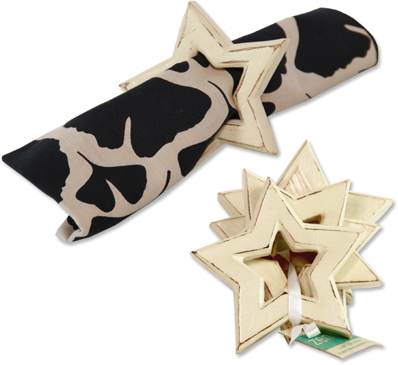 Cream Star Napkin Rings, Set Of - Paper (600x600), Png Download